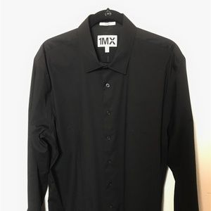 Express 1MX Fitted Black Dress Shirt